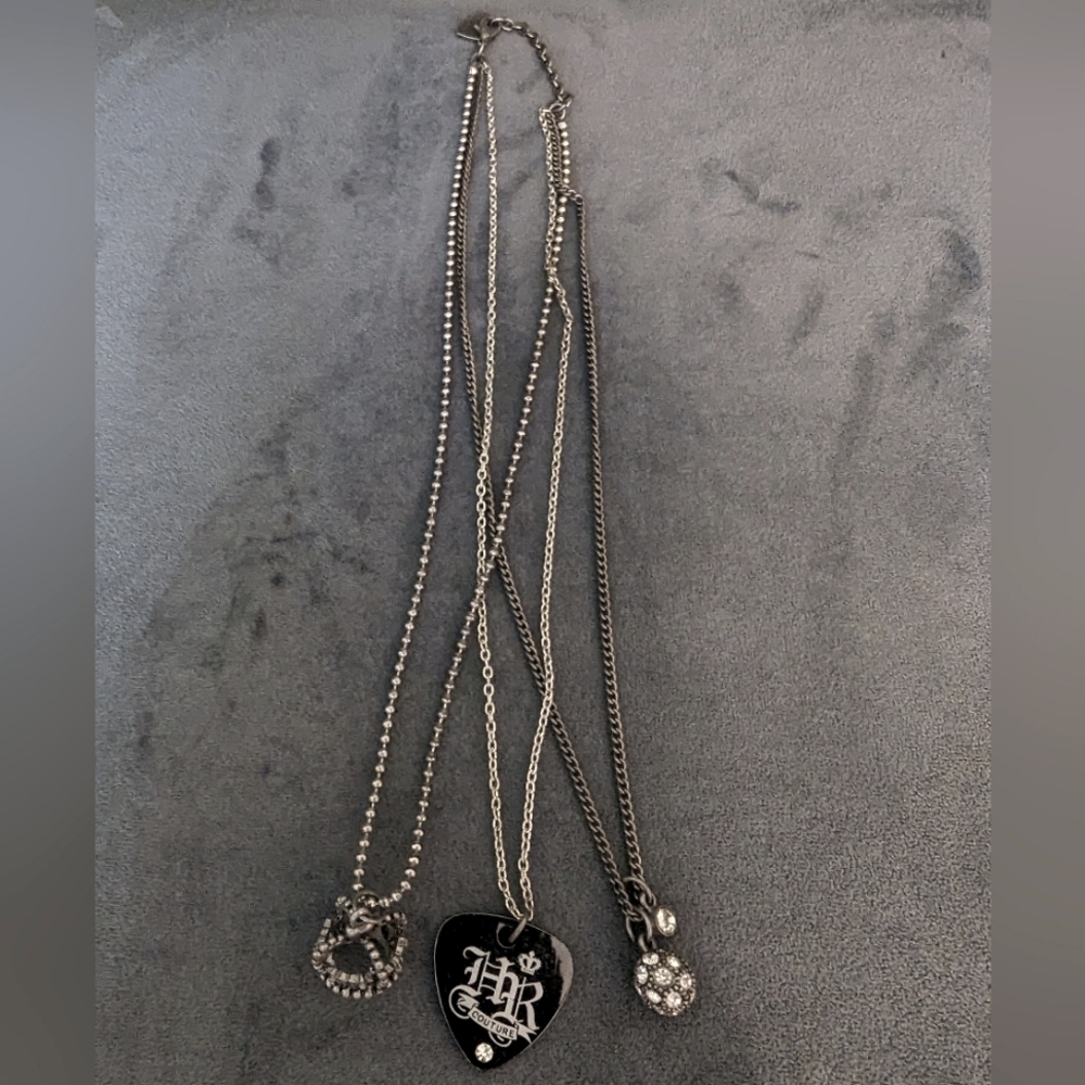 Hard Rock Cafe charm 3 layer necklace